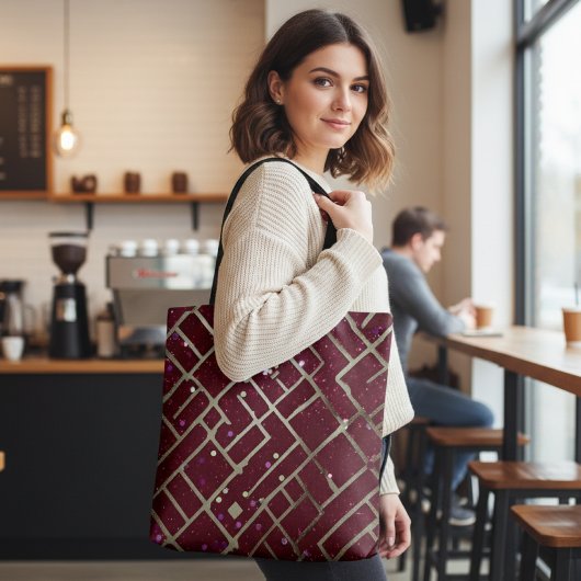 Burgundy Glam Geometric Tasche