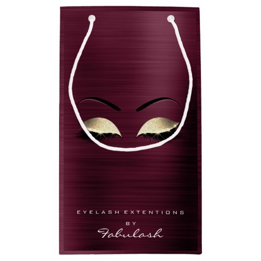 Burgundy Glam Glitzer Makeup Lashes Beauty Kleine Geschenktüte (Rückseite)