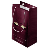 Burgundy Glam Glitzer Makeup Lashes Beauty Kleine Geschenktüte (Rückseite Schrägansicht)