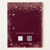 Burgundy glitter dust name script 2023 planer (Rückseite)