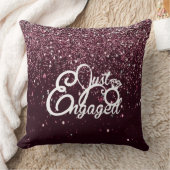 Burgundy Glitter Engagement Romantic Proposal  Kissen (Decke)