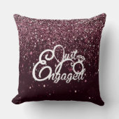 Burgundy Glitter Engagement Romantic Proposal  Kissen (Vorderseite)