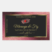 Burgundy Glitzer Black Product Labels Niedlich Lad Rechteckiger Aufkleber (Vorderseite)