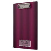 Burgundy Gloss Shine Elegante Glam Personalisiert Klemmbrett (Links)