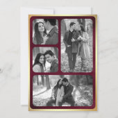 Burgundy Gold Abstrakt Fluid Ink Foto Wedding Einladung (Rückseite)