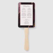 Burgundy Gold Agate Blush Wedding Program Fächer (Rückseite)