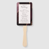 Burgundy Gold Agate Blush Wedding Program Fächer (Vorderseite)
