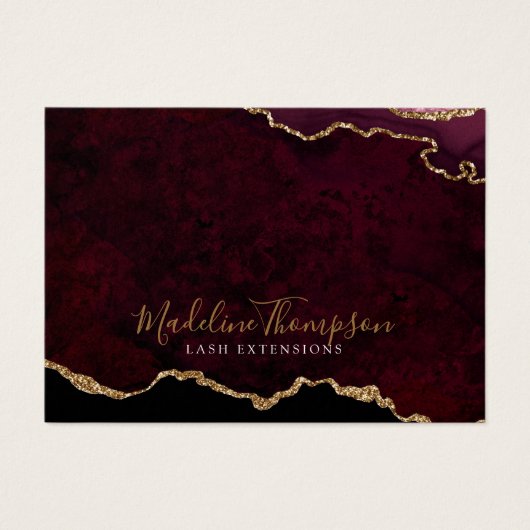 Burgundy Gold Agate Business Geschenkgutschein (Vorderseite)
