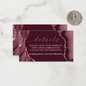 Burgundy & Gold Agate Details Karte (Vorderseite/Rückseite Beispiel)