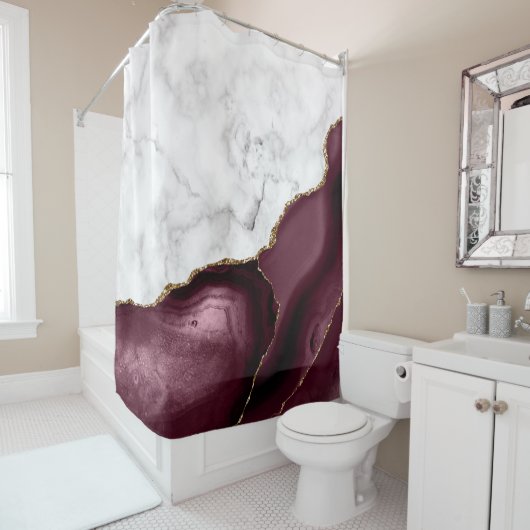 Burgundy Gold Agate Duschvorhang (Beispiel)