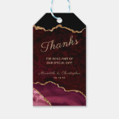 Burgundy Gold Agate Geode Danke Wedding Geschenkanhänger (Vorderseite)