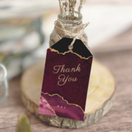 Burgundy Gold Agate Geode Vielen Dank Geschenkanhänger