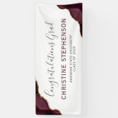 Burgundy Gold Agate Herzlichen Glückwunsch Abschlu Banner (Vertikal)