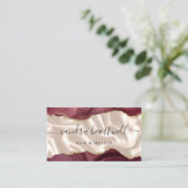 Burgundy Gold Agate Ivory Luxury Visitenkarte (Stehend Vorderseite)