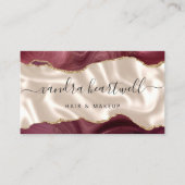 Burgundy Gold Agate Ivory Luxury Visitenkarte (Vorderseite)