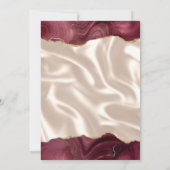 Burgundy Gold Agate Ivory Silk Wedding Einladung (Rückseite)