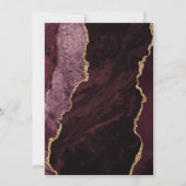 Burgundy Gold Agate Peach Save the Date Ankündigung (Rückseite)