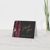 Burgundy Gold Agate Script Dunkle Hochzeit Vielen  Karte (Vorderseite)