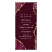 Burgundy & Gold Agate Wedding Menü (Vorne)