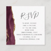 Burgundy Gold Agate Wedding QR Code UAWG Begleitkarte (Vorderseite)