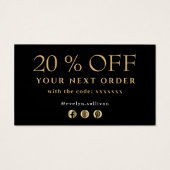 Burgundy Gold-Age danke Ihnen Discount-Karte (Rückseite)