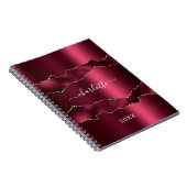 Burgundy Gold Age Marmornamenskript Notizblock (Rechte Seite)