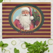 Burgundy gold and dark green geschirrtuch (Gefaltet)