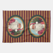 Burgundy gold and dark green geschirrtuch (Horizontal)