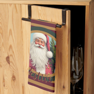 Burgundy gold and dark green geschirrtuch