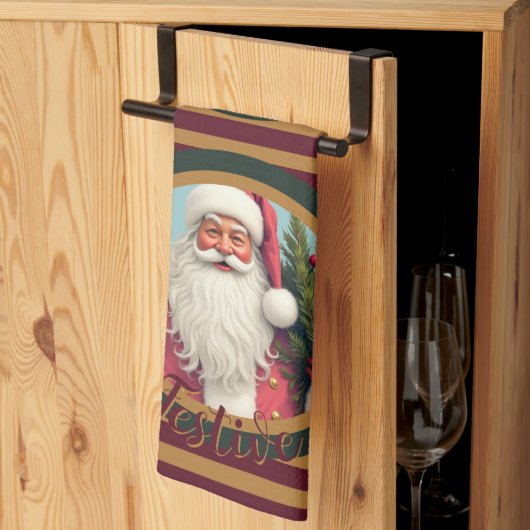 Burgundy gold and dark green geschirrtuch (Drittel gefaltet)