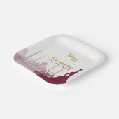 Burgundy & Gold Arabian Quinceñera Teller (Gewinkelt)