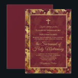 Burgundy & Gold Autumn Leaves Catholic Wedding Einladung<br><div class="desc">This beautiful wedding invitation features a rustic boho chic watercolor background with leaves and foliage in shades of burgundy and gold. The design is simple, traditional and elegant, with formal wording for a catholic ceremony with the guests being invited to a nuptial mass uniting the couple in the sacrament of...</div>