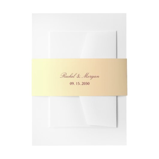 Burgundy Gold Baroque Wedding Einladungsbanderole (Vorderseite Beispiel)