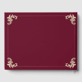 Burgundy Gold Baroque Wedding Gästebuch (Rückseite)