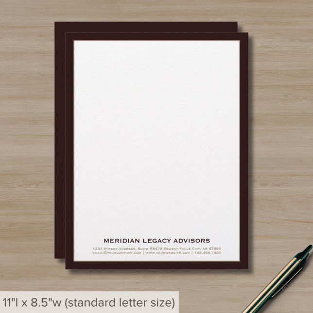 Burgundy Gold Beruflich Letterhead Briefbogen (Von Creator hochgeladen)