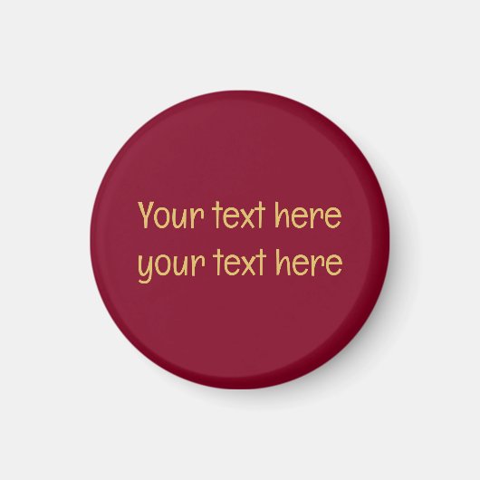 Burgundy Gold Beruflich Trendy Minimalistisch Text Magnet (Vorne)