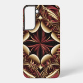 Burgundy Gold Black Damask Blume Samsung Galaxy Hülle (Rückseite)