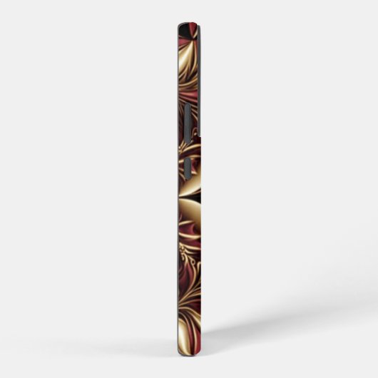 Burgundy Gold Black Damask Blume Samsung Galaxy Hülle (Rechte Seite)