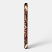 Burgundy Gold Black Damask Blume Samsung Galaxy Hülle (Linke Seite)