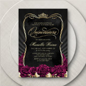 Burgundy Gold Black Quinceñera Einladung