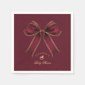 Burgundy Gold Bow Rocking Horse Luxury Serviette (Vorderseite)