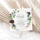 Burgundy Gold Bridesmaids Luncheon Dusche Einladung