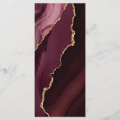 Burgundy Gold Calligraphy Wedding Menu Menükarte (Rückseite)