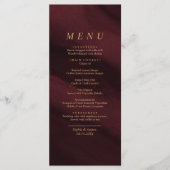 Burgundy & Gold Calligraphy Wedding Menu Menükarte (Vorderseite)