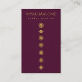 burgundy & Gold Chakra Energy Healer Visitenkarte (Vorderseite)