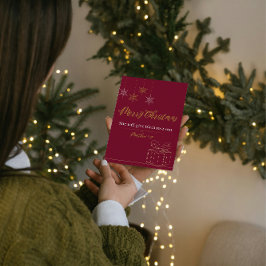 Burgundy & Gold Christian Christmas Card Matt 1:21 Feiertagskarte