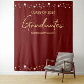 Burgundy Gold Class of 2024 Graduates Background Wandteppich (Beispiel)