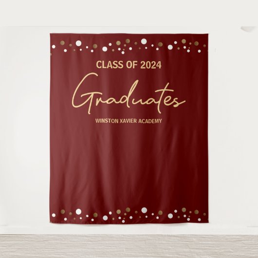 Burgundy Gold Class of 2024 Graduates Background Wandteppich (Vorderseite)