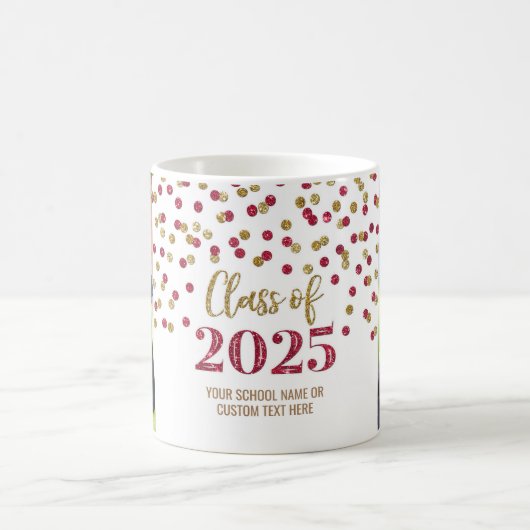 Burgundy Gold Class of 2025 Coffee Tasse (Mittel)