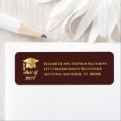 Burgundy | Gold Class of 2026 Graduation Cap Label (Insitu)